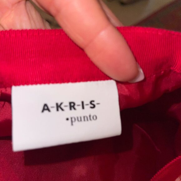 Akris Punto Womens Skirt Size 6 Red Gingham Organdy Rosette Applique Tulle Midi - Picture 12 of 12